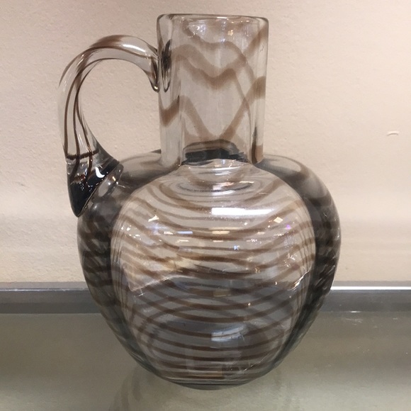 VTG (50s) Signed & Numbered Tyra Pors Kalmar Sweden Art Glass Swirl Jug - Picture 2 of 9